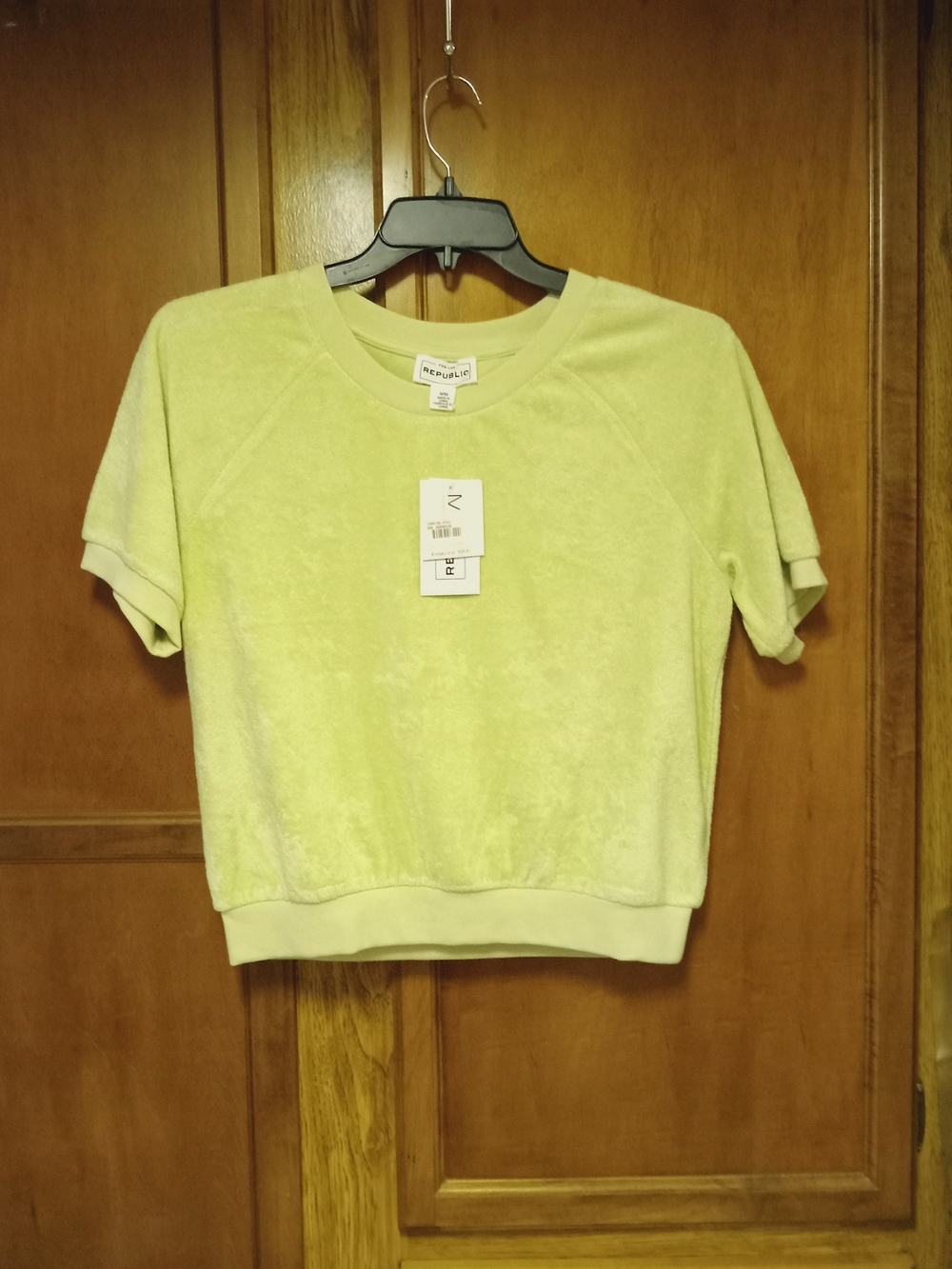 For The Republic Short-Sleeve Terry Sweatshirt in Light Lime